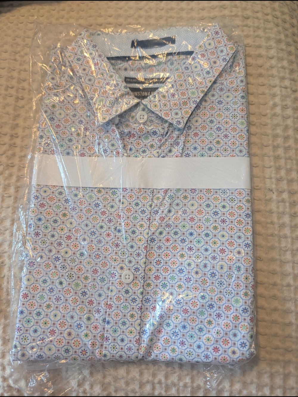 Johnston & Murphy Multicolor Geometric Print Dress Shirt - White Base
